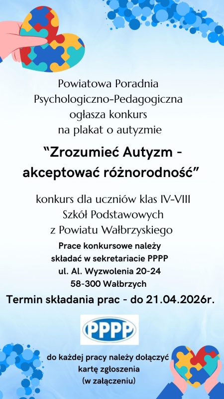 KONKURS NA PLAKAT O AUTYZMIE „Zrozumieć Autyzm- akceptować różnorodność