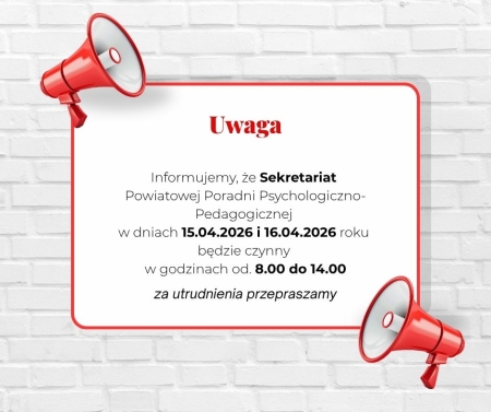 Godziny pracy sekretariatu w dniach 15 i 16.04.2026